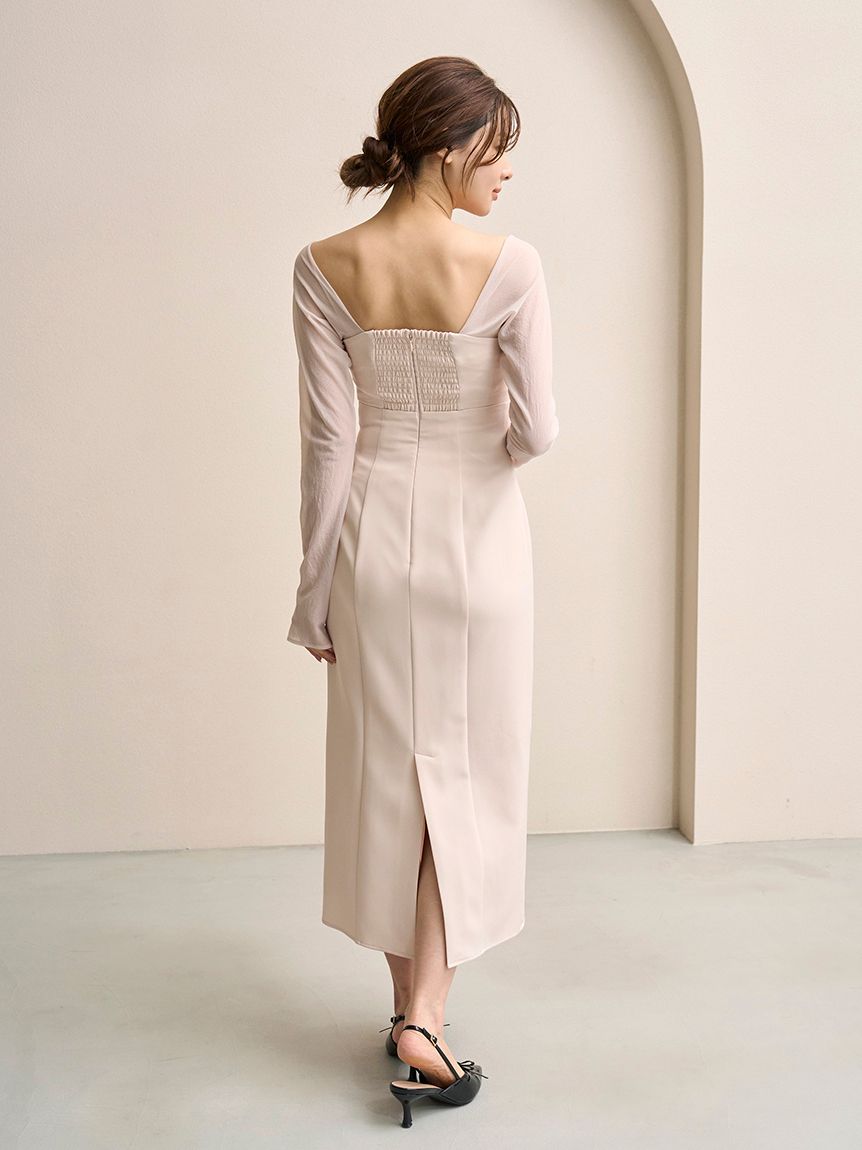 オフショルリボンドレス【カンヘウォン着用】(マキシ・ロング