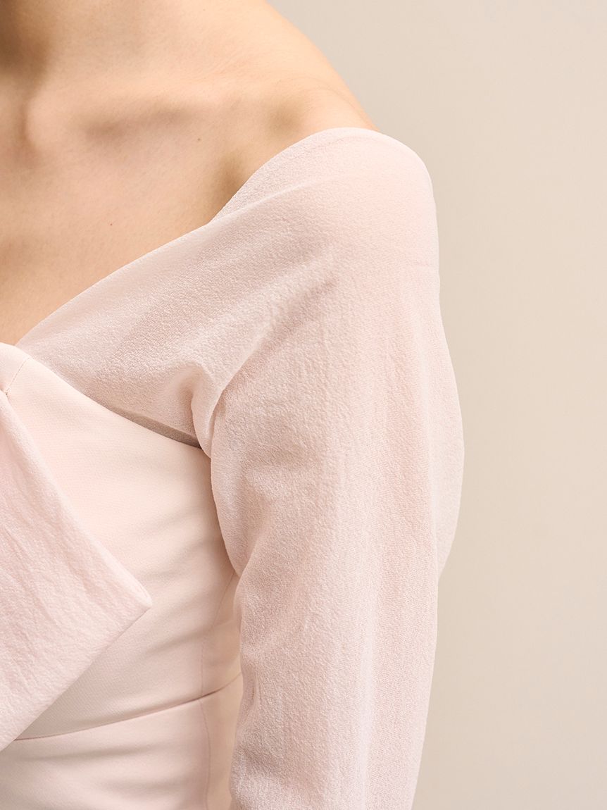 オフショルリボンドレス【カンヘウォン着用】(マキシ・ロング