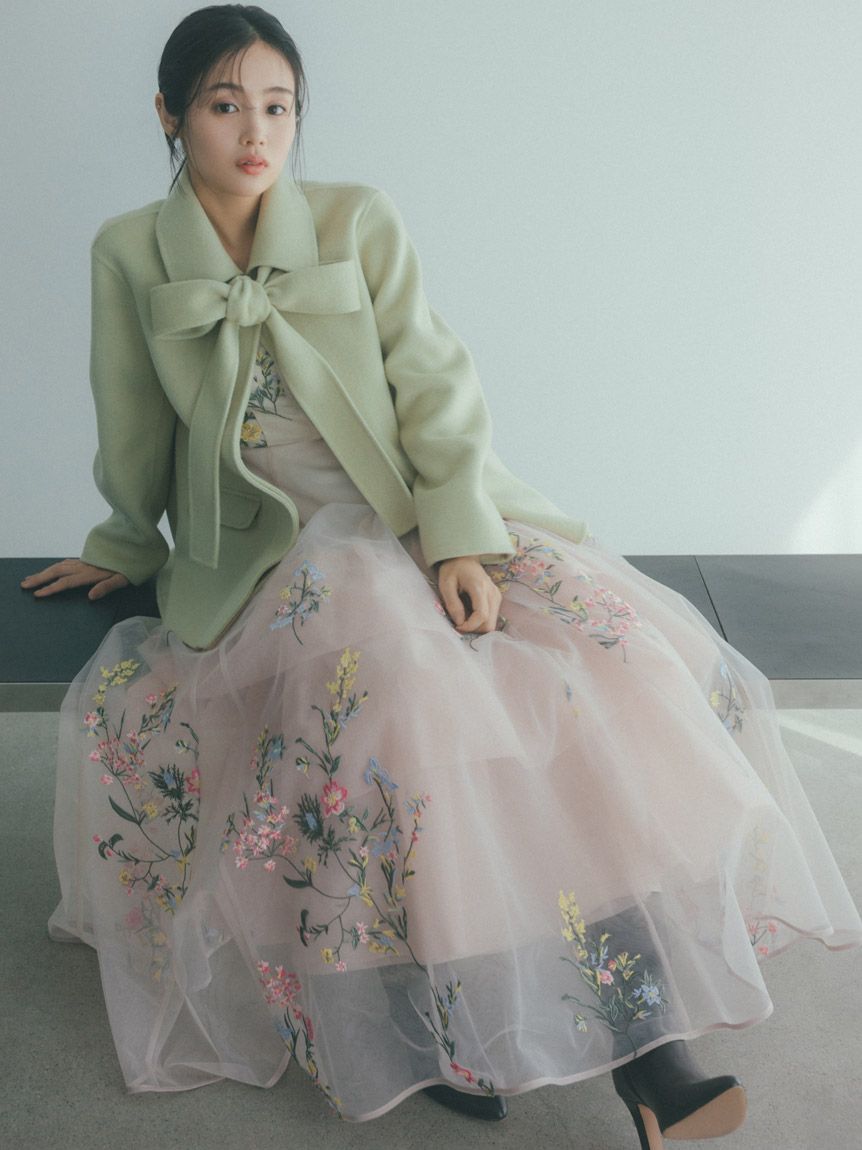 エンブロイダリーチュールドレス【カンヘウォン着用】(マキシ・ロング