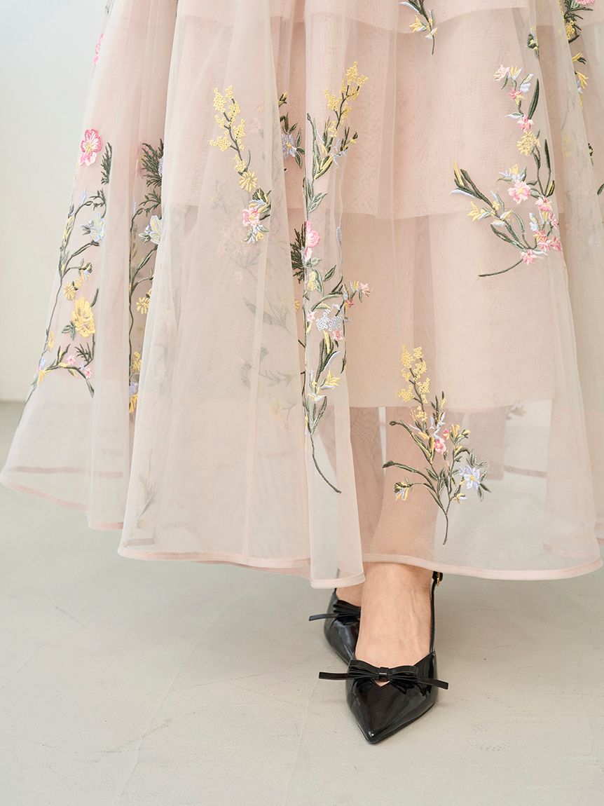 エンブロイダリーチュールドレス【カンヘウォン着用】(マキシ・ロング