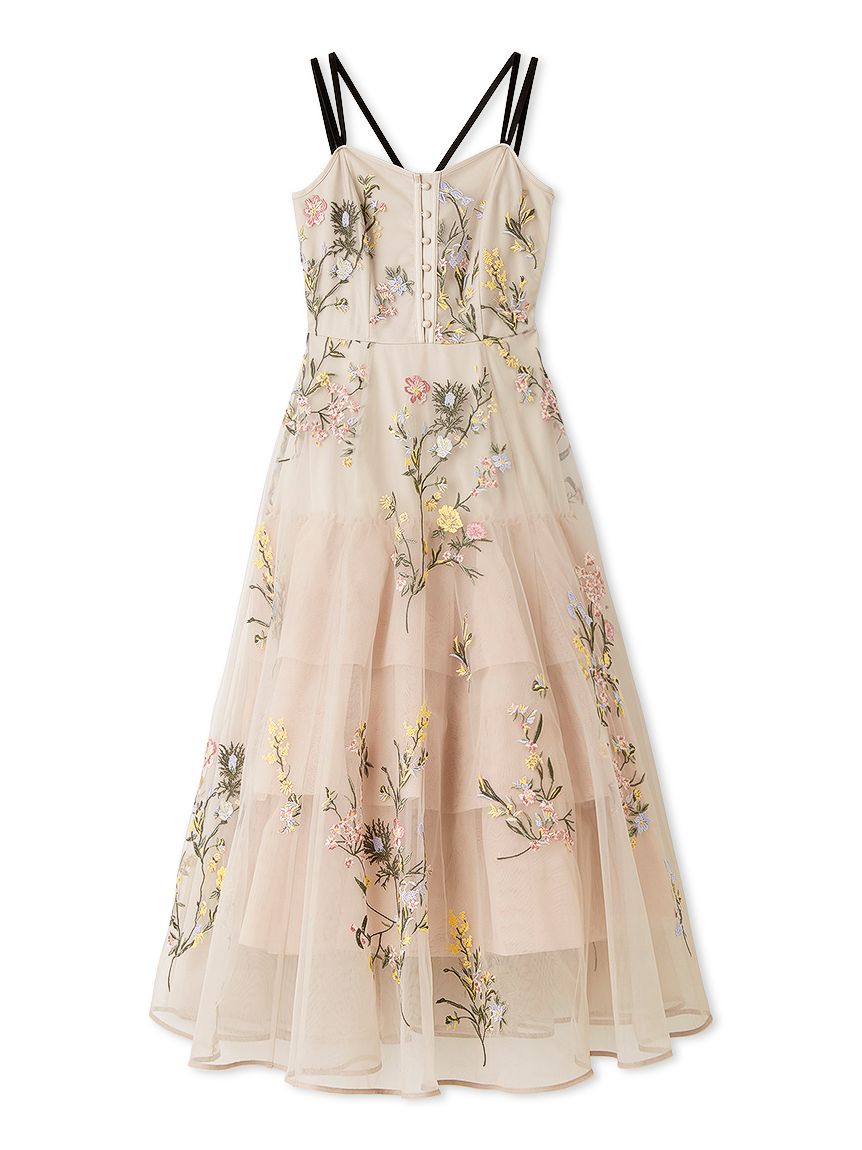 エンブロイダリーチュールドレス【カンヘウォン着用】(マキシ・ロング