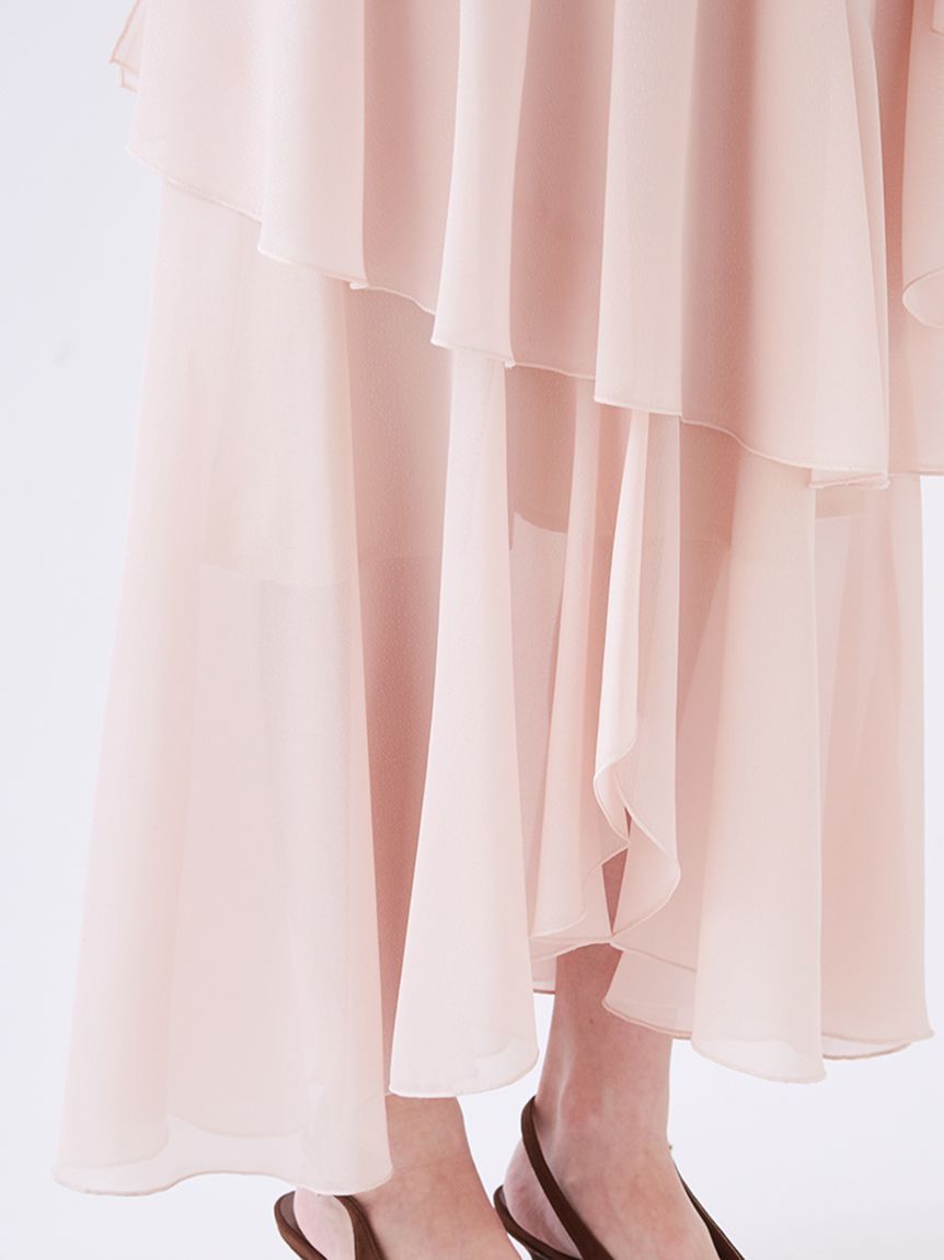 ブラウスレイヤードフリルワンピース(マキシ・ロングワンピース