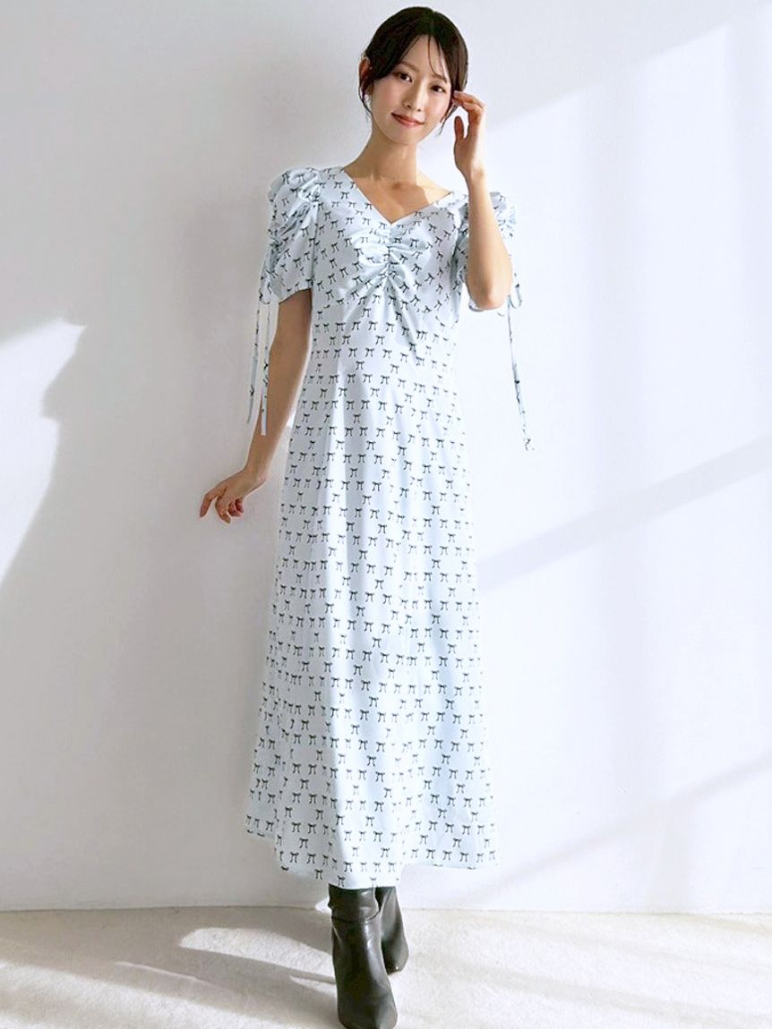 リボンモチーフワンピース(マキシ・ロングワンピース)｜ワンピース