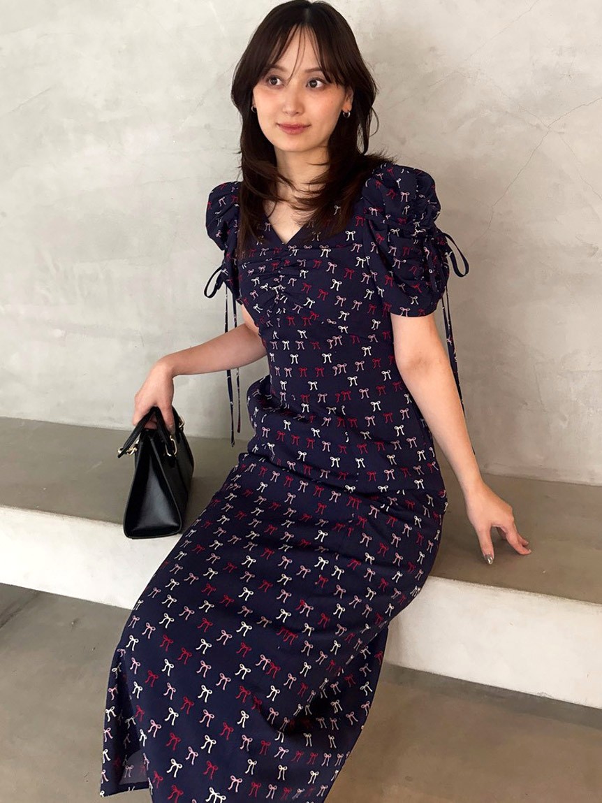 リボンモチーフワンピース(マキシ・ロングワンピース)｜ワンピース