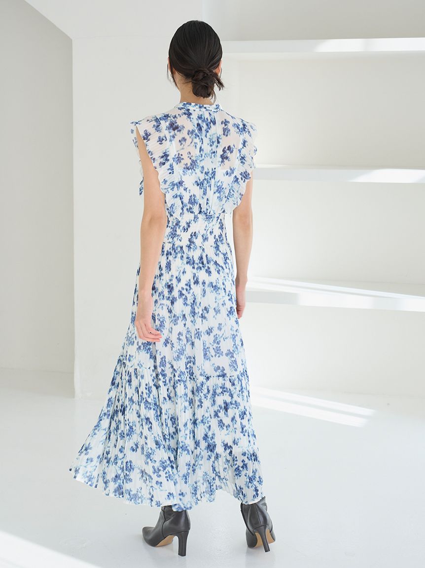 SNIDEL Sustainable フリルワンピース BLU 販路限定サイズあり】Sustainableフリルワンピース(マキシ・ロング