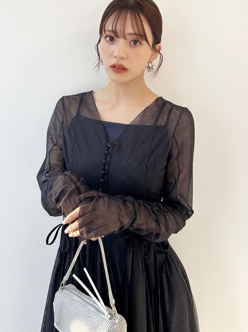 チュールボリュームドレス(マキシ・ロングワンピース)｜ワンピース