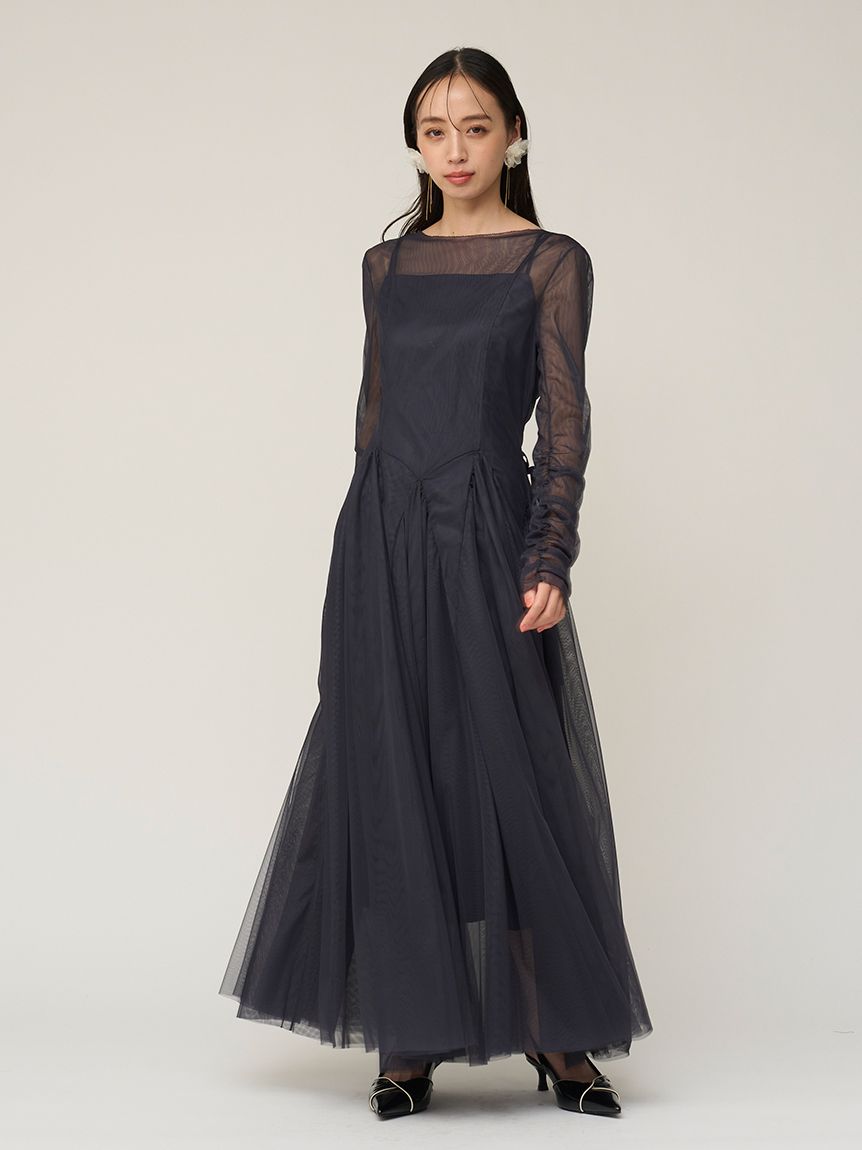 チュールボリュームドレス(マキシ・ロングワンピース)｜ワンピース
