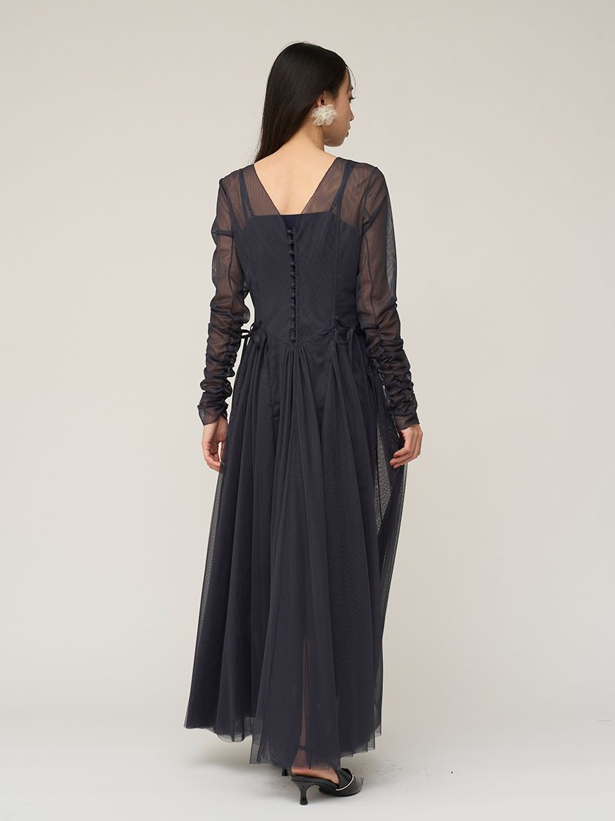 チュールボリュームドレス(マキシ・ロングワンピース)｜ワンピース