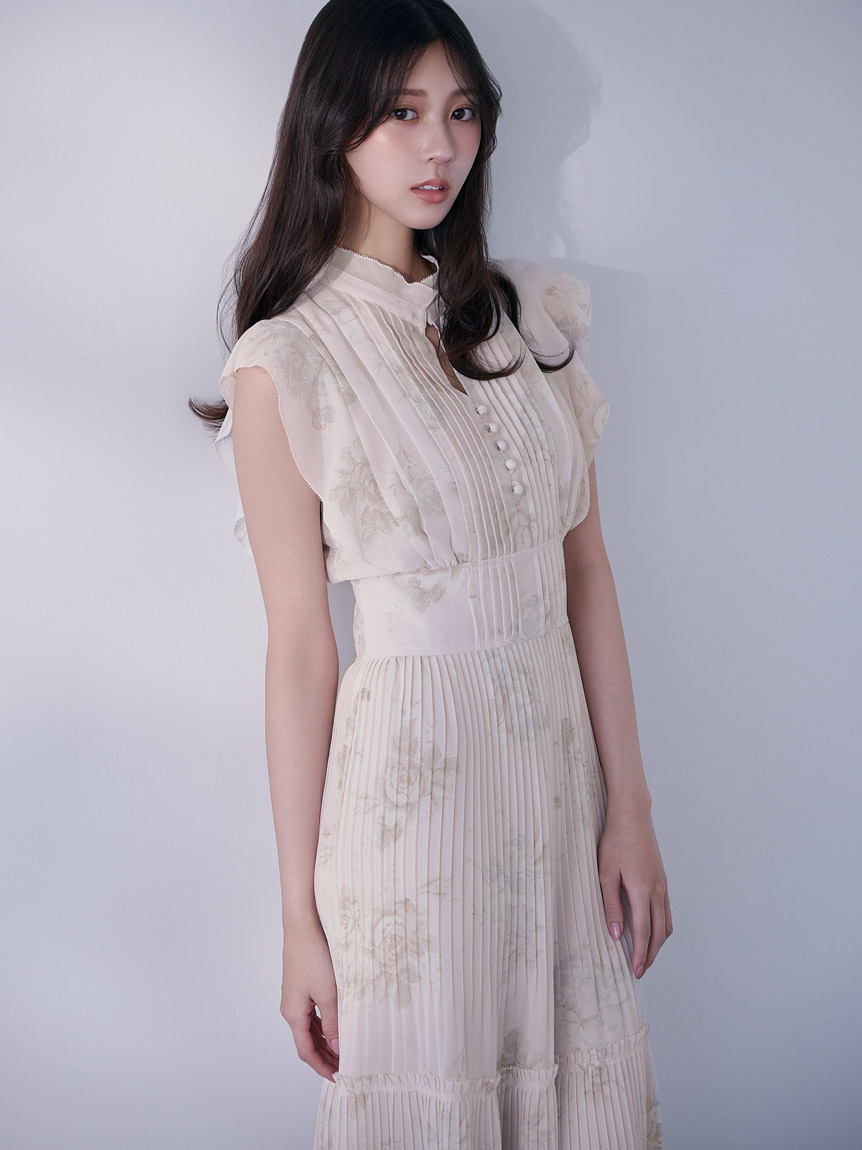 販路限定サイズあり】Sustainableプリーツプリントワンピース(ロング