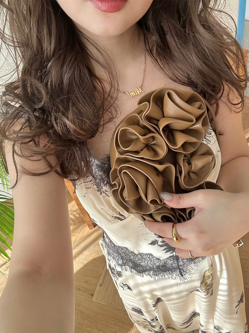 【新品未使用】SNIDEL♡レーストリムプリントキャミワンピース イエロー 1 新品未使用】SNIDEL レーストリムプリントキャミワンピース イエロー 0
