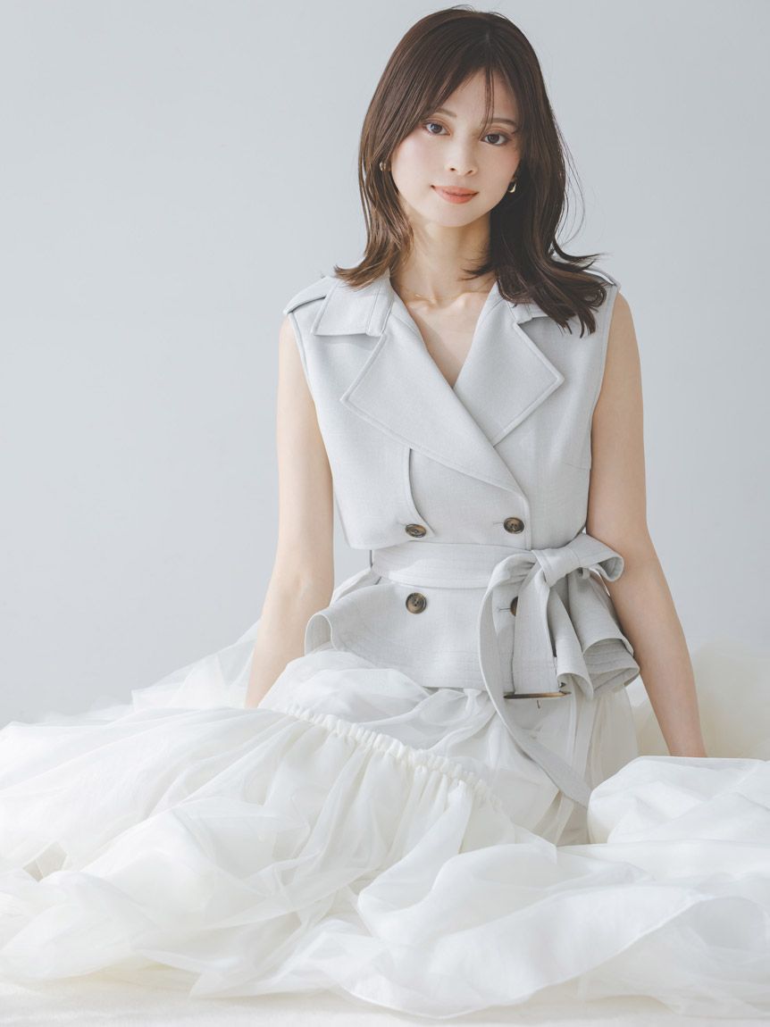 トレンチチュールセットドレス(マキシ・ロングワンピース)｜ワンピース