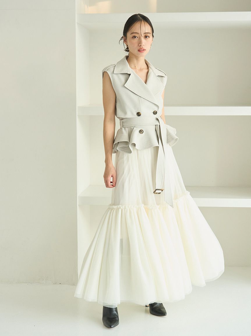 トレンチチュールセットドレス(マキシ・ロングワンピース)｜ワンピース