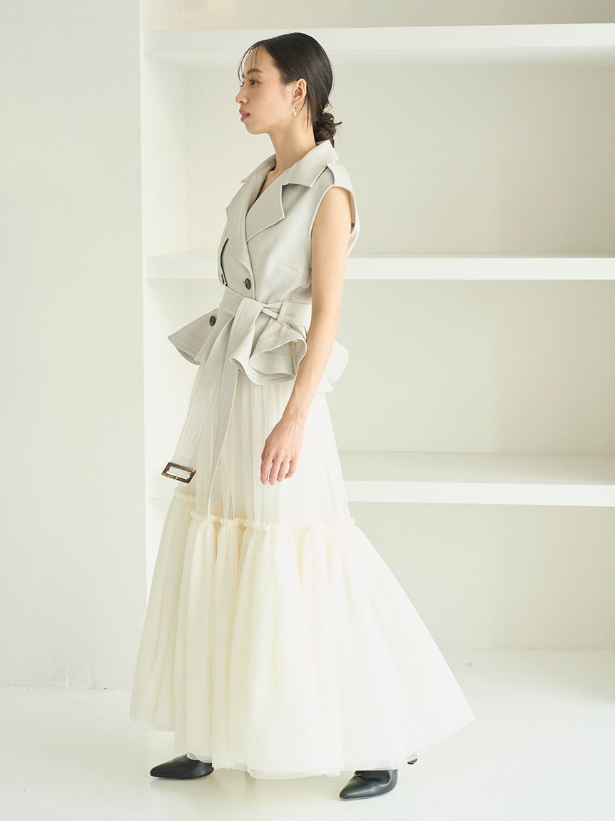 トレンチチュールセットドレス(マキシ・ロングワンピース)｜ワンピース