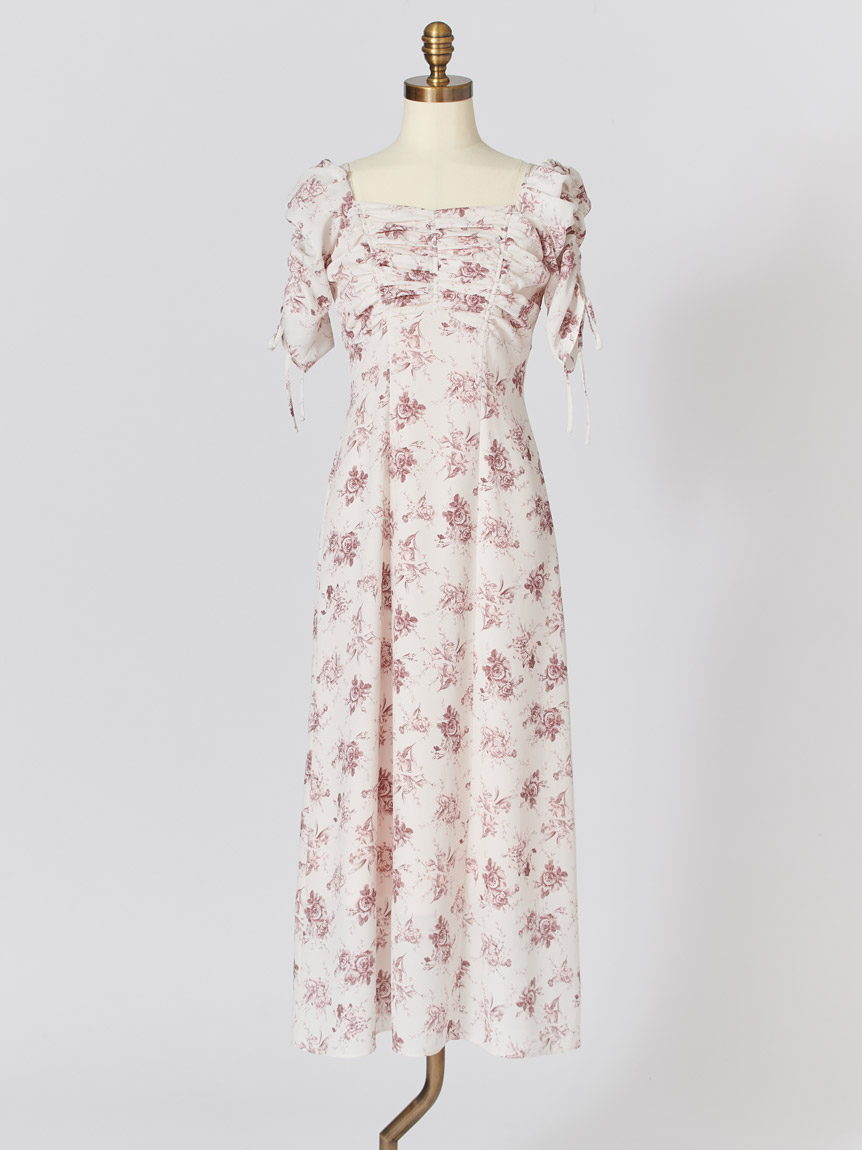WEB限定/ROSE Collection】ROSEプリントワンピース(ロングワンピース