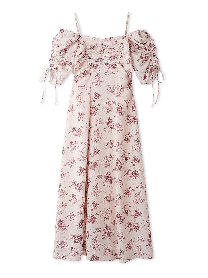 WEB限定/ROSE Collection】ROSEプリントワンピース(ロングワンピース