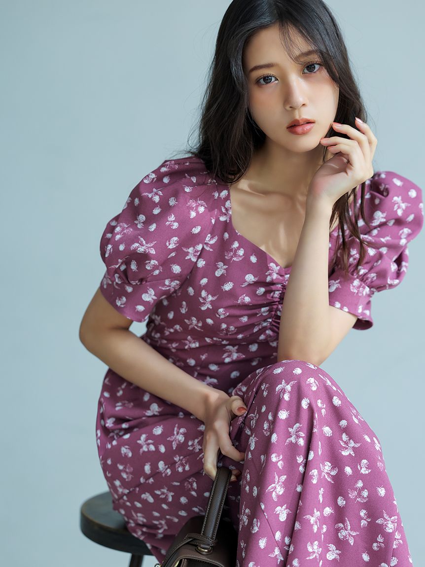販路限定サイズあり】Sustainableフルーツプリントワンピース(ロング