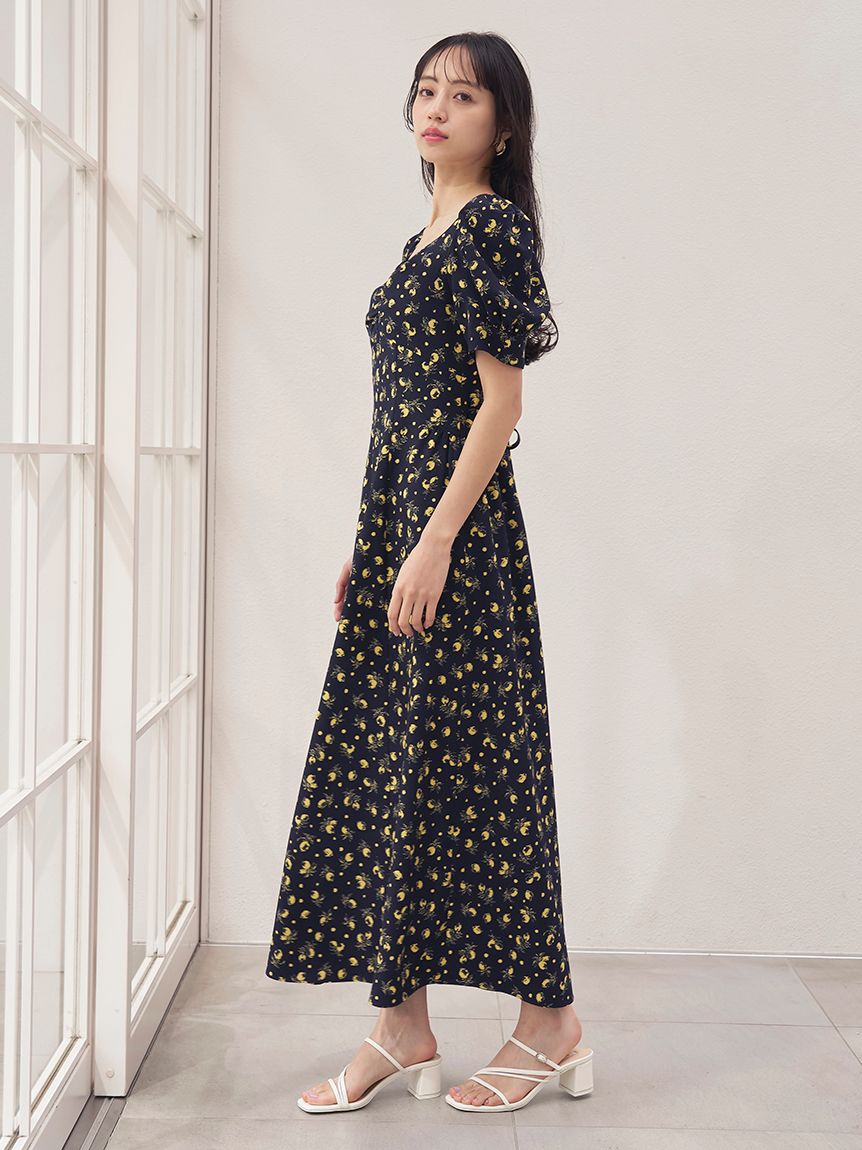 販路限定サイズあり】Sustainableフルーツプリントワンピース(ロング