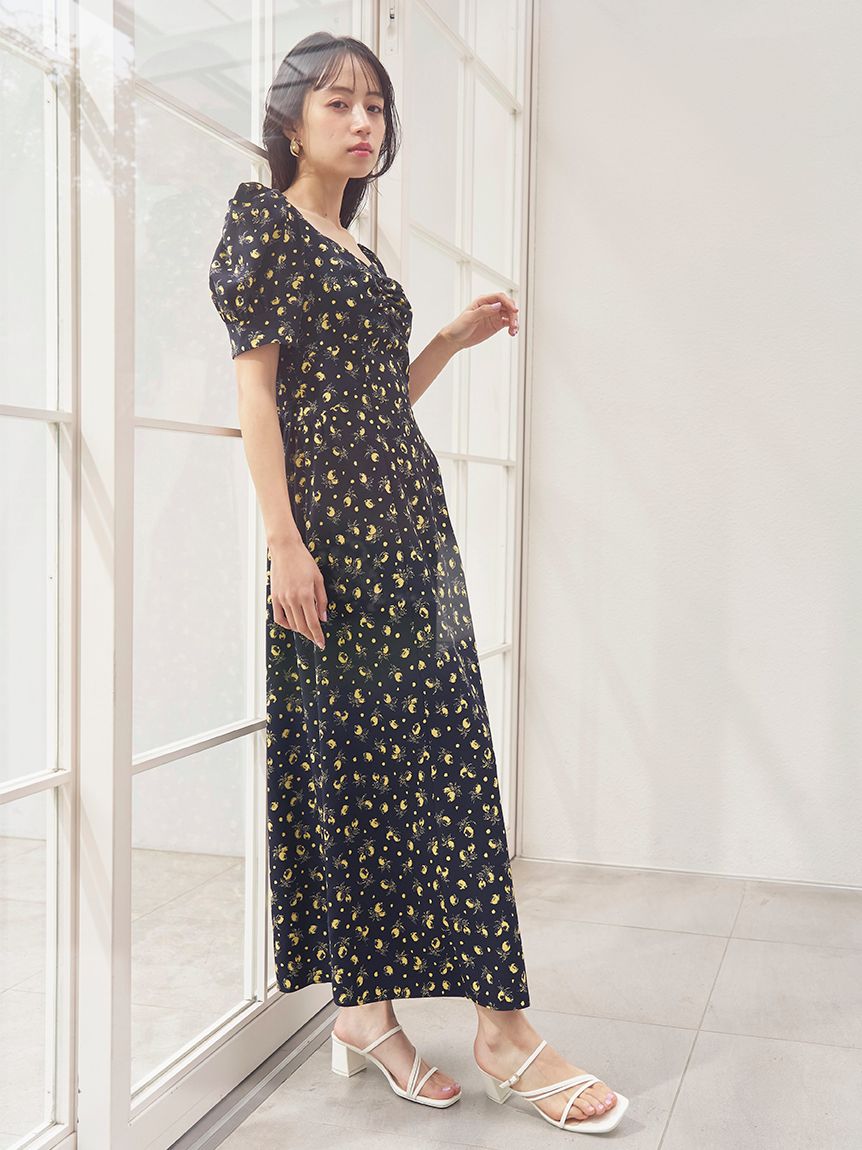 販路限定サイズあり】Sustainableフルーツプリントワンピース(ロング