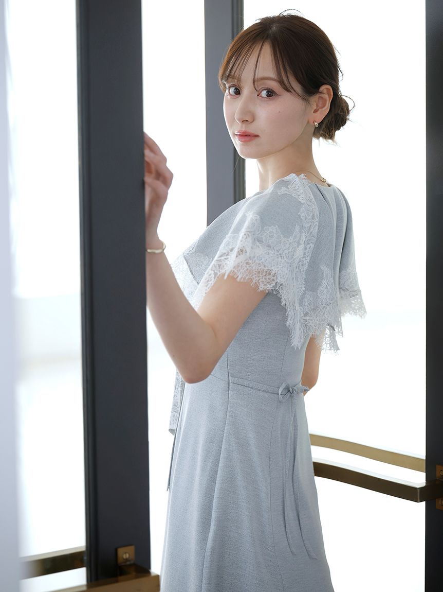 こじはる着用☆snidelヘムフリルワンピース ヘムレースフリルカラーワンピース(ロングワンピース)｜ワンピース