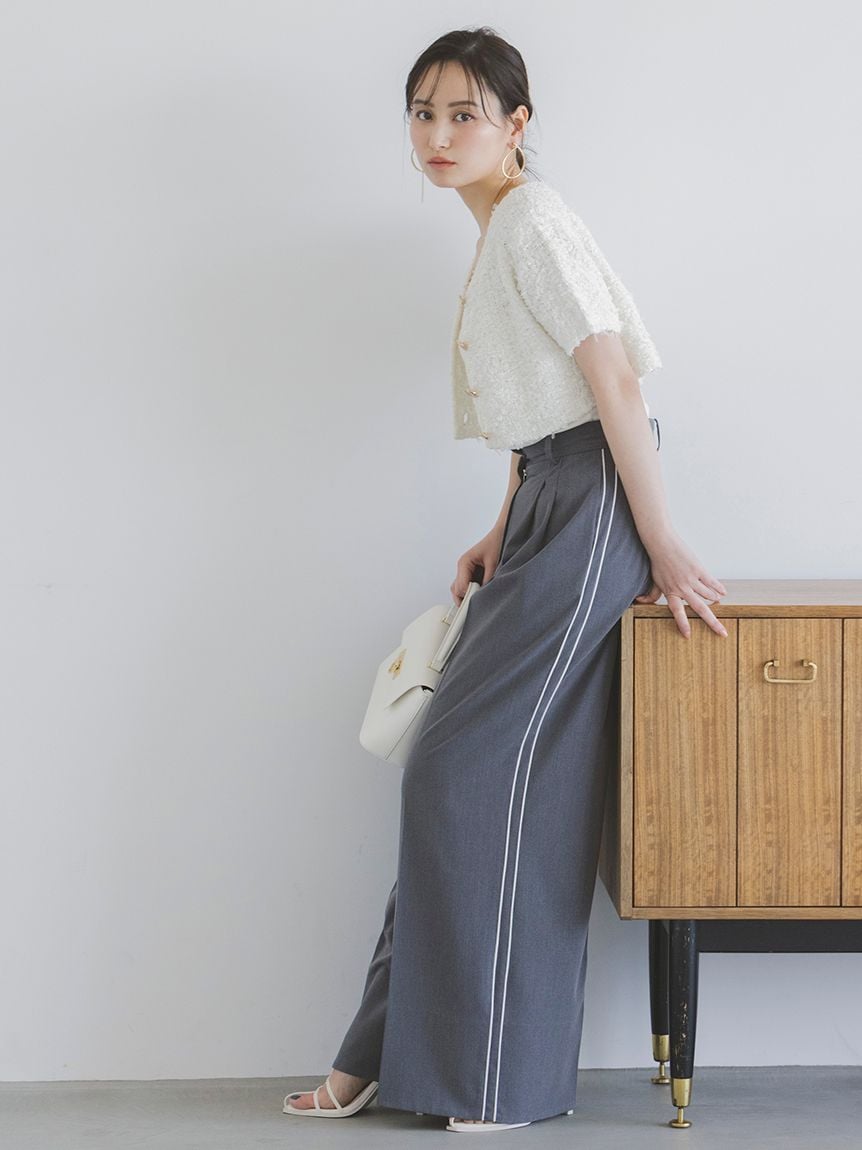 snidel ビット ワイドパンツ  グリーン パンツ｜SNIDEL(スナイデル)の通販サイト【公式】