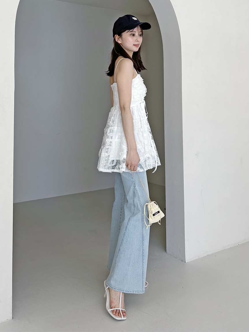 00サイズあり】Sustainableストレッチフレアデニムパンツ(デニム
