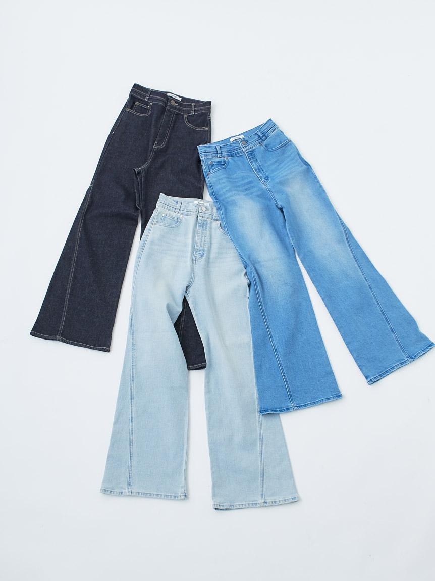 00サイズあり】Sustainableストレッチフレアデニムパンツ(デニム