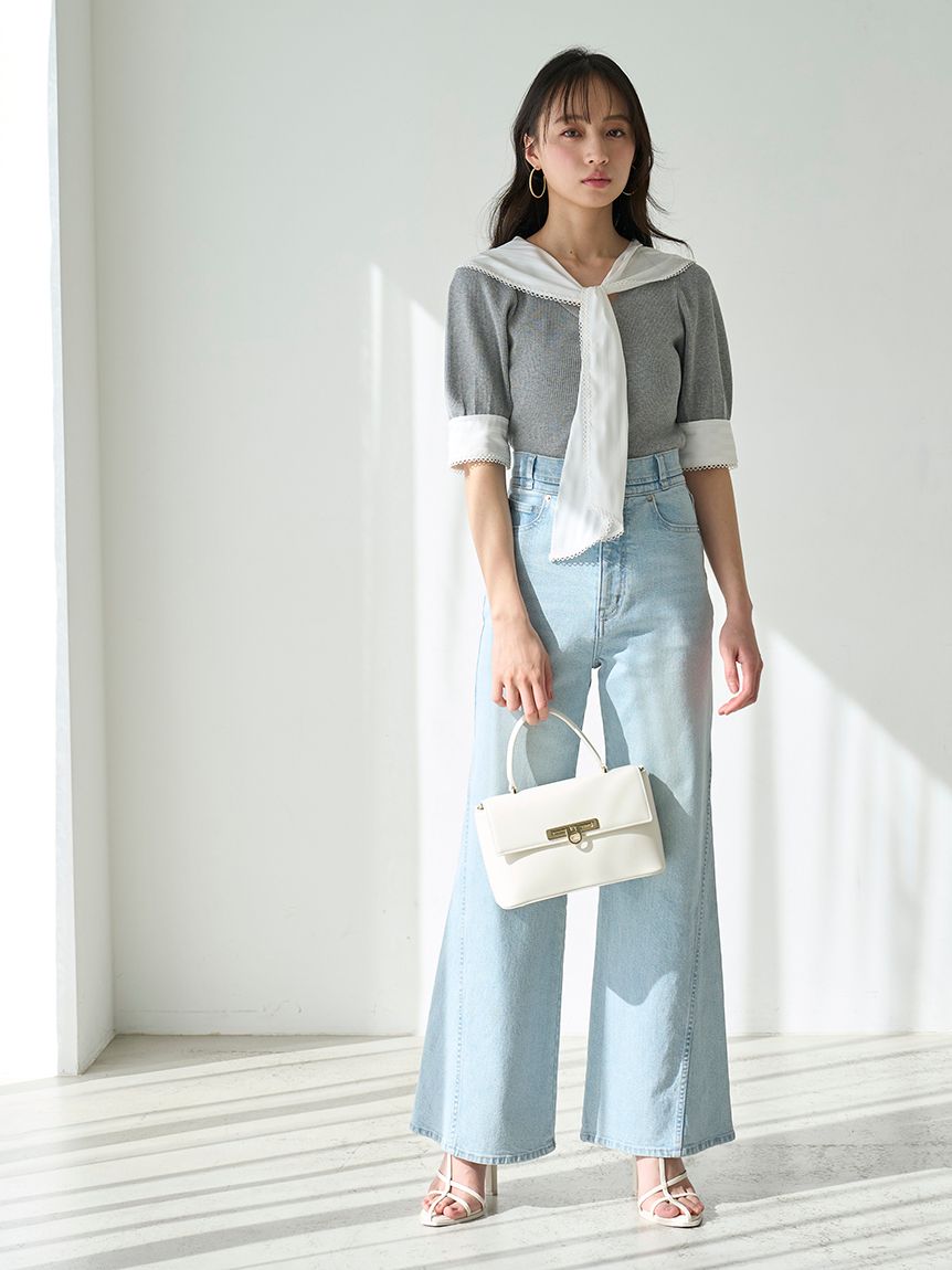 SNIDEL ストレッチフレアデニムパンツ GRY 0サイズ SNIDEL ジーンズ デニム デニムパンツ 「00サイズあり
