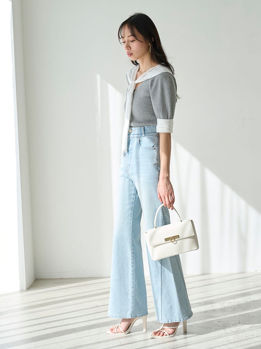 00サイズあり】Sustainableストレッチフレアデニムパンツ(デニム