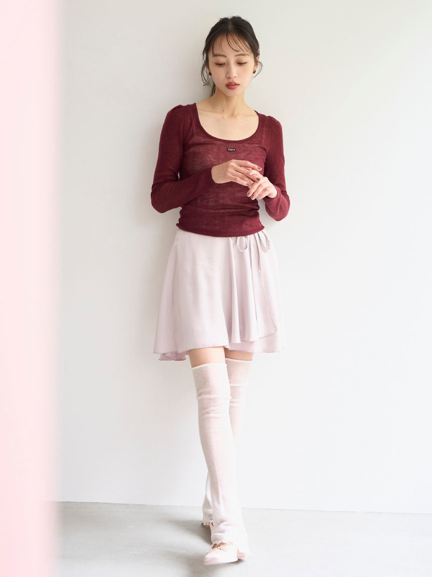 SNIDEL Chacott コラボシューズ　ピンク　サテン　パンプス Chacott】サテンラップスカショ(ショートパンツ)｜パンツ