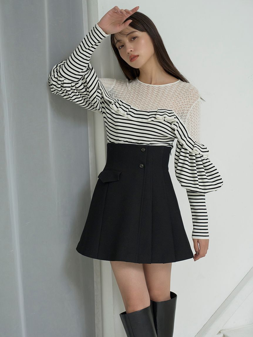 SNIDEL ブラック プリーツミニスカートパンツ ショートパンツ バルーン バルーンミニスコート(ショートパンツ)｜パンツ｜SNIDEL