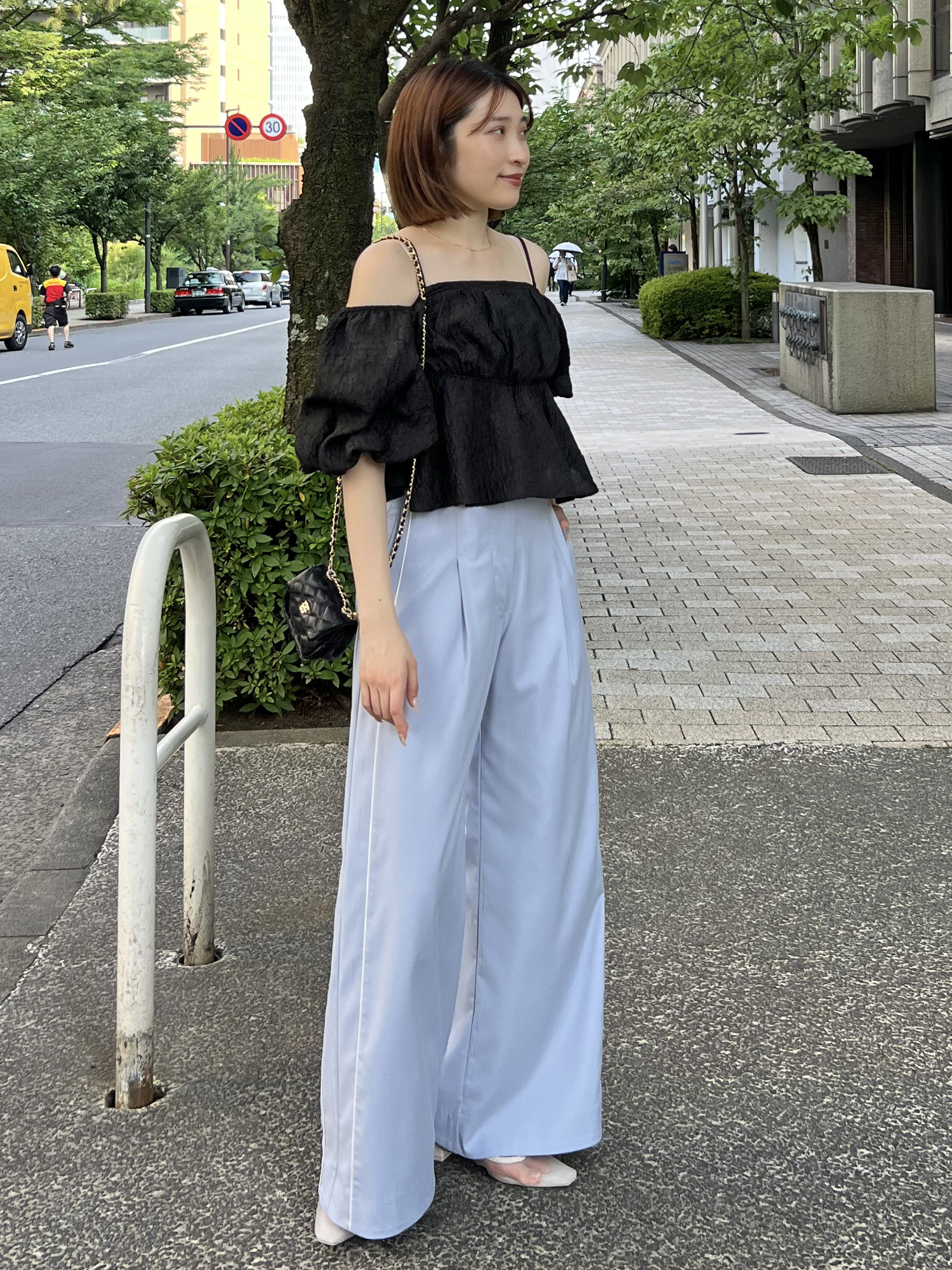 SNIDEL  ベアプリントロングパンツ 5th Anniversary】カットロングパンツ(ロングパンツ