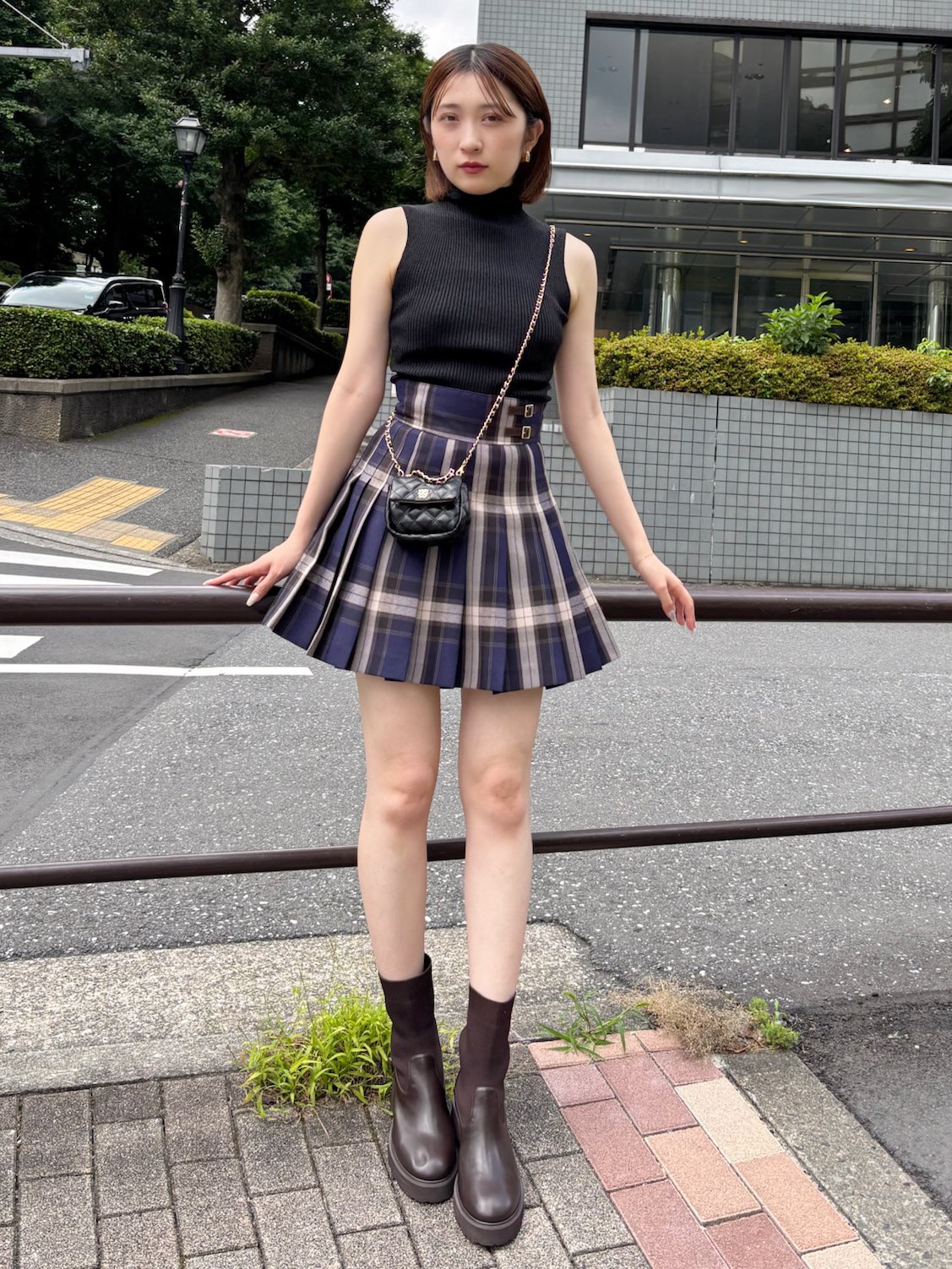 snidel スナイデル　サイドプリーツスカショーパン　0サイズ　チェック SNIDEL（スナイデル）の「サイドプリーツスカショーパン（その他