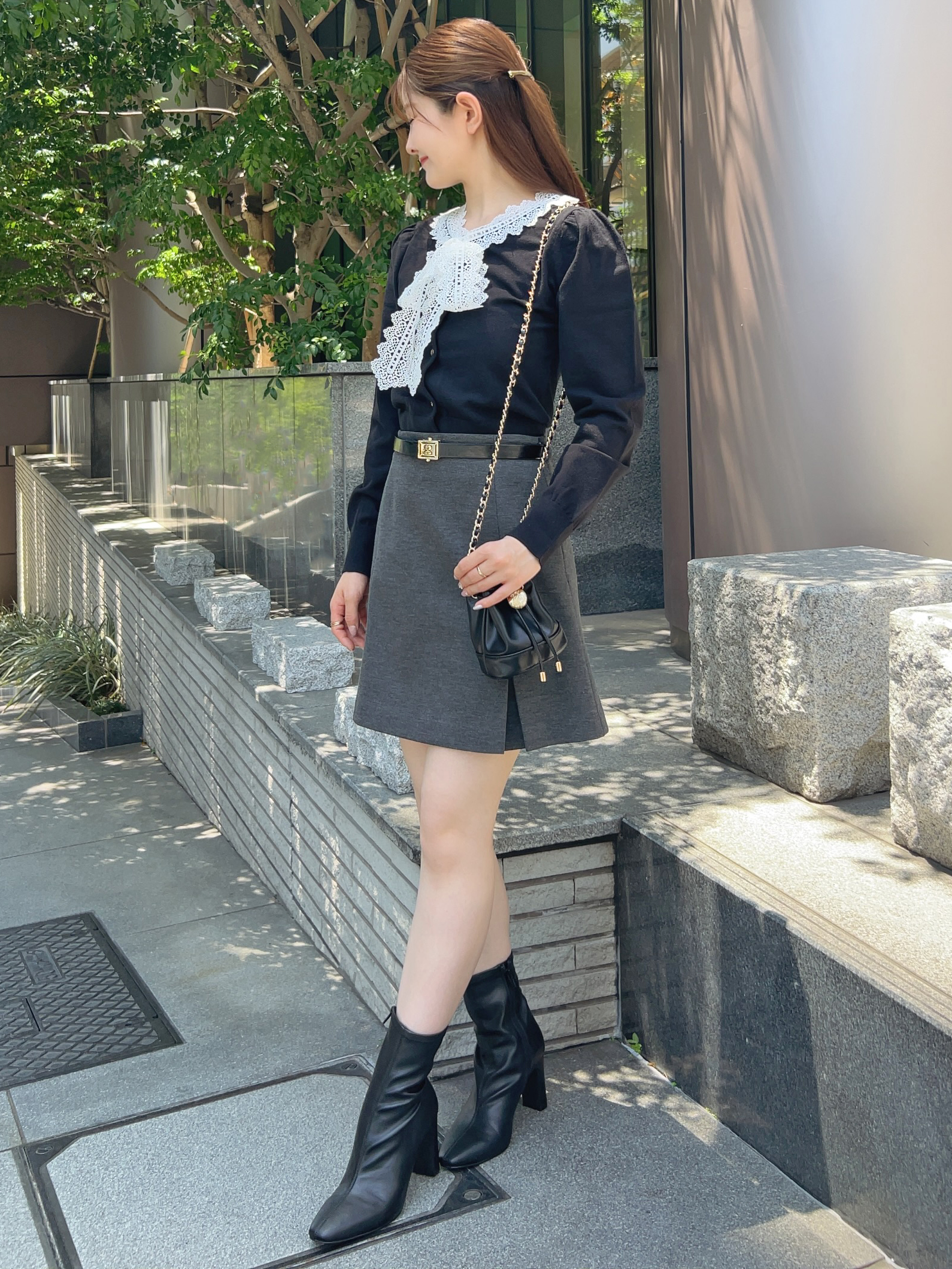 SNIDEL　ベルト付き　ボックスミニスカショートパンツ ベルト付きボックスミニスカショ(ショートパンツ)｜パンツ