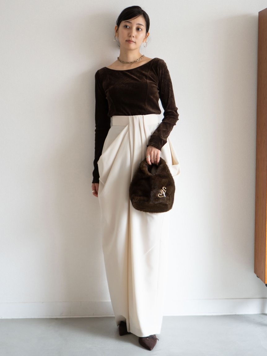 ハイウエストドレープパンツ(ロングパンツ)｜パンツ｜SNIDEL