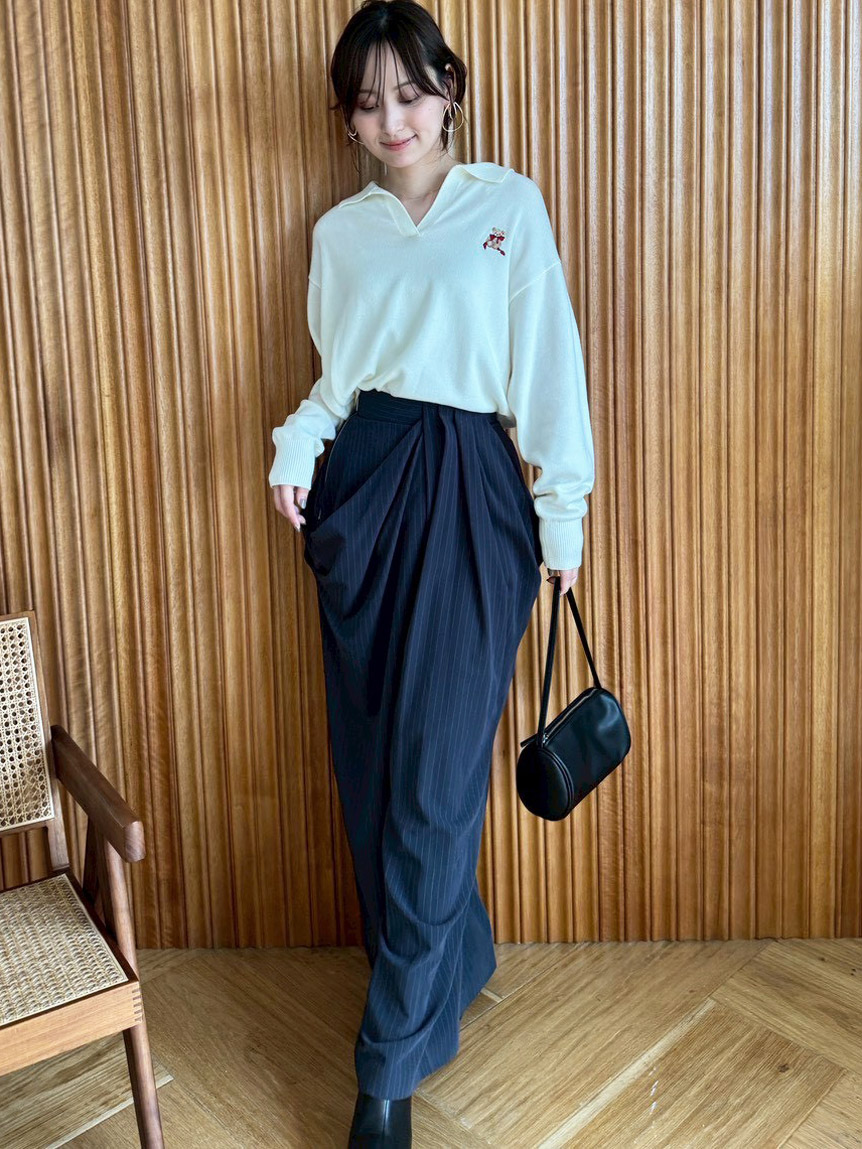 ハイウエストドレープパンツ(ロングパンツ)｜パンツ｜SNIDEL