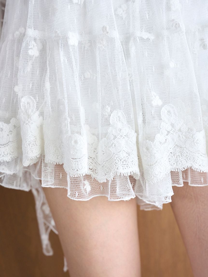 チュールエンブロイダリースカショーパン(ショートパンツ)｜パンツ