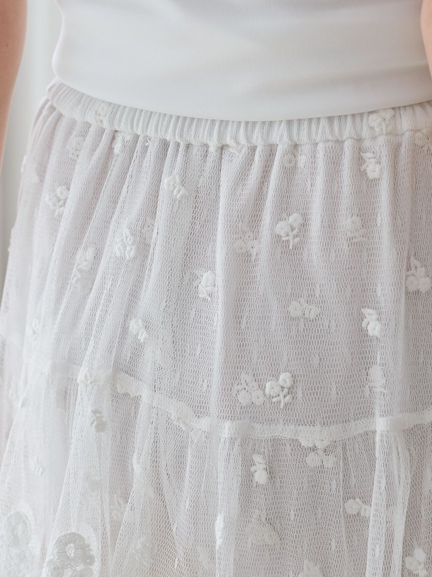 チュールエンブロイダリースカショーパン(ショートパンツ)｜パンツ