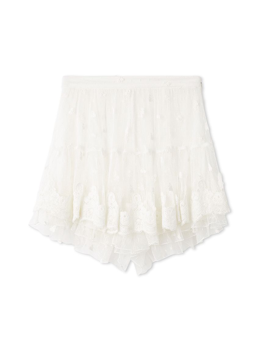 チュールエンブロイダリースカショーパン(ショートパンツ)｜パンツ