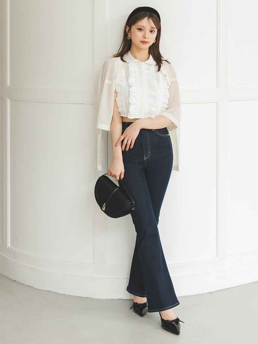 SNIDEL【STYLEUPPANTS】ハイウエストフレア STYLEUPPANTS】ハイウエストフレア（フルレングス）｜SNIDEL