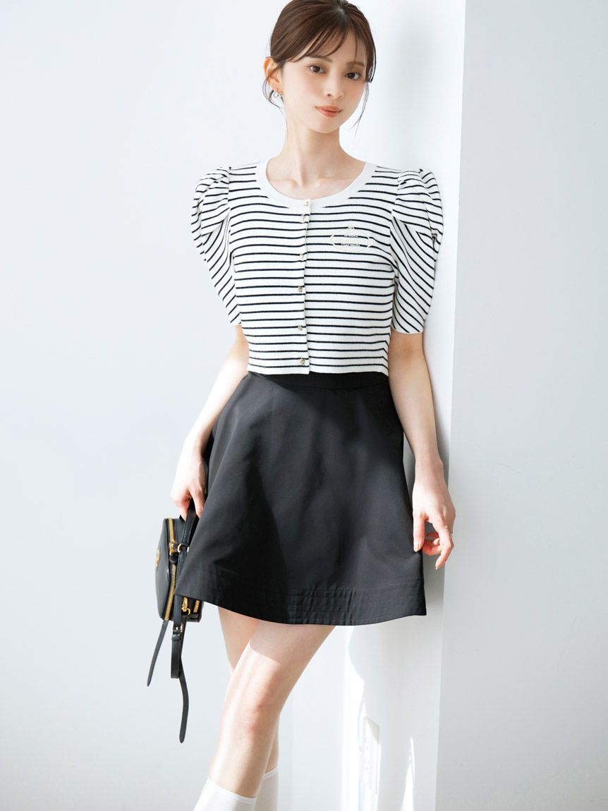kicksK！import☀︎ワンショルフレアTops❁*·新品 TIME SALE】スリットプリーツフレアスカート｜フレアスカート｜ニコル