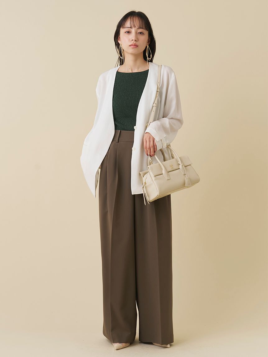 スナイデル　カーキパンツ　春夏秋冬 シンプルタックパンツ(フルレングスパンツ)｜パンツ｜SNIDEL