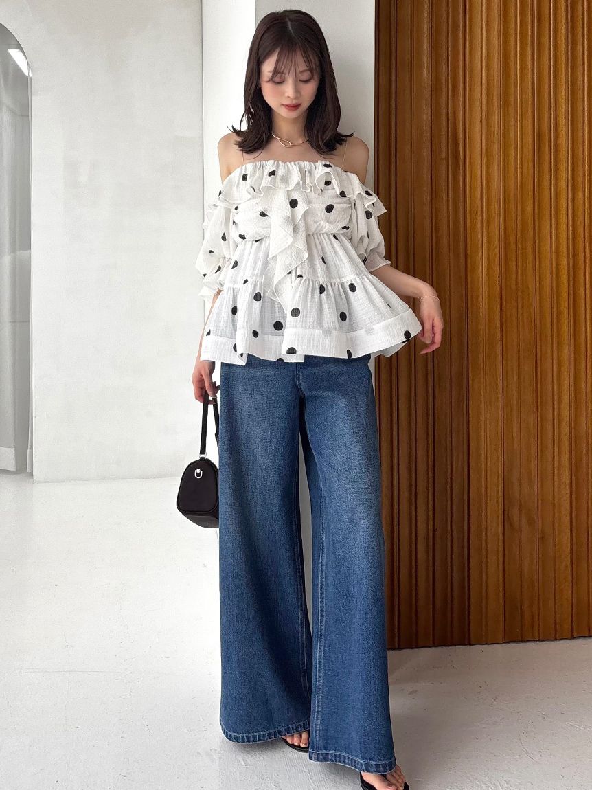 Kuroki denim】ハイライズワイドデニム(フルレングスパンツ)|パンツ Kuroki denim】ハイライズワイドデニム(フルレングスパンツ)|パンツ