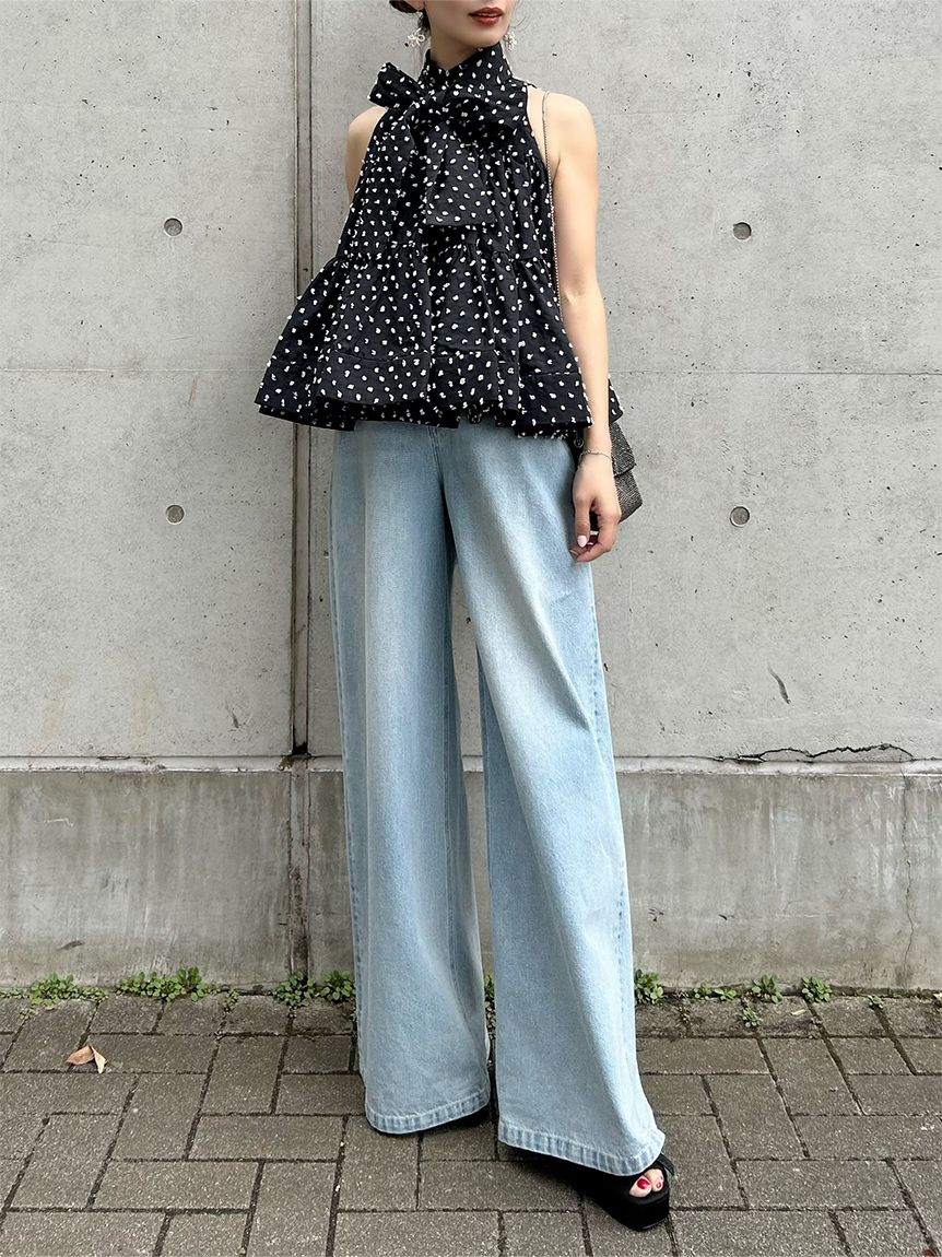 Kuroki denim】ハイライズワイドデニム(フルレングスパンツ)｜パンツ