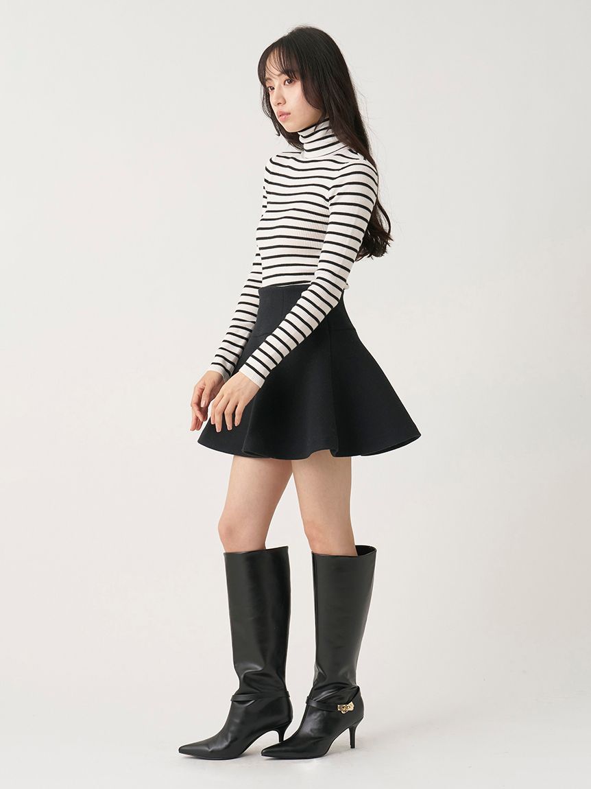 セットアップ対応】ロー切替フレアスカショーパン(ショートパンツ