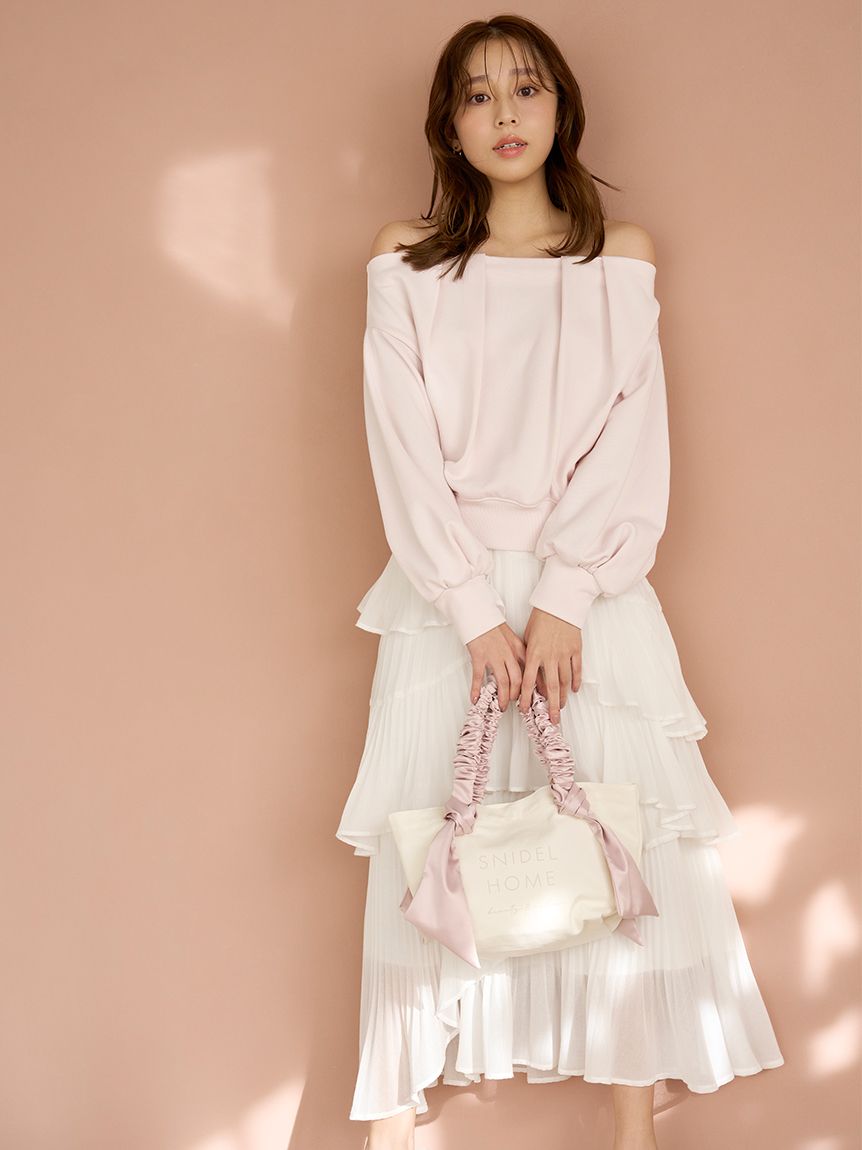 Sustainableプリーツティアードスカート(ロングスカート