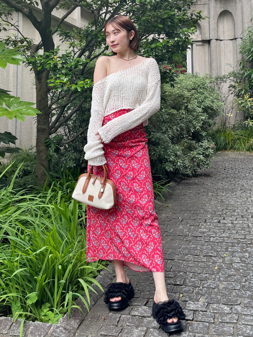 スナイデル　プリントナロースカート SNIDEL｜プリントナロースカート | Rakuten Fashion(楽天