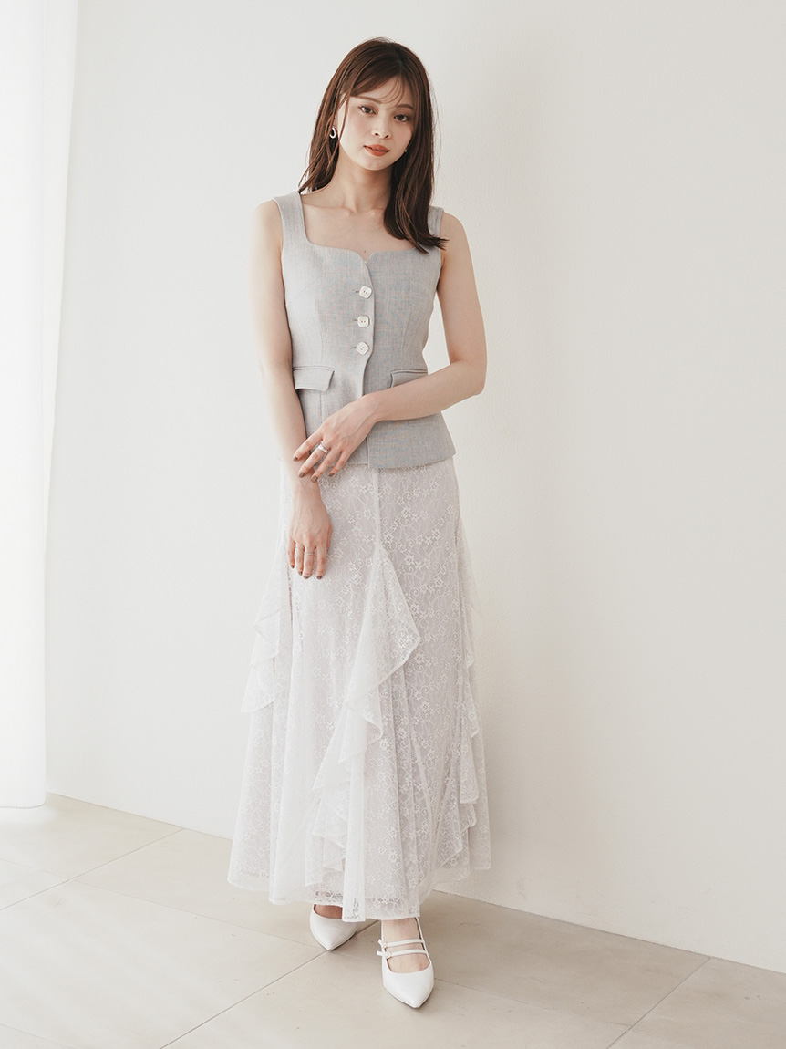 SNIDEL｜フリルレーススカート | Rakuten Fashion(楽天