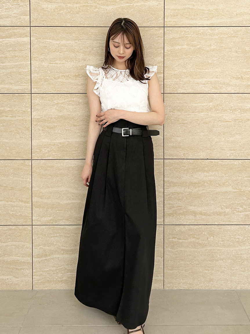 SNIDEL◆トップス/one/ポリエステル/BLK/SWNT241163 SNIDEL 【SALE50%OFF】【即納】 スナイデル トップス 24秋冬