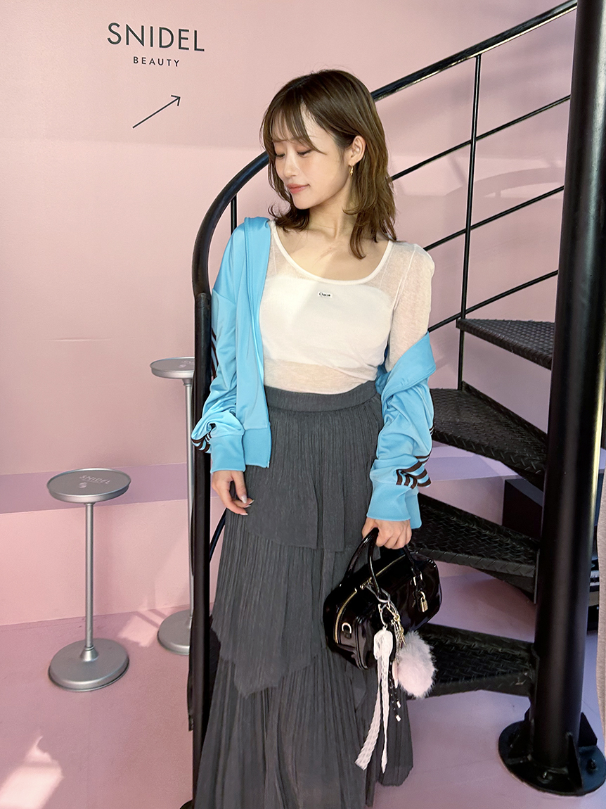 ストレートプリーツティアードスカート(ロングスカート)｜スカート