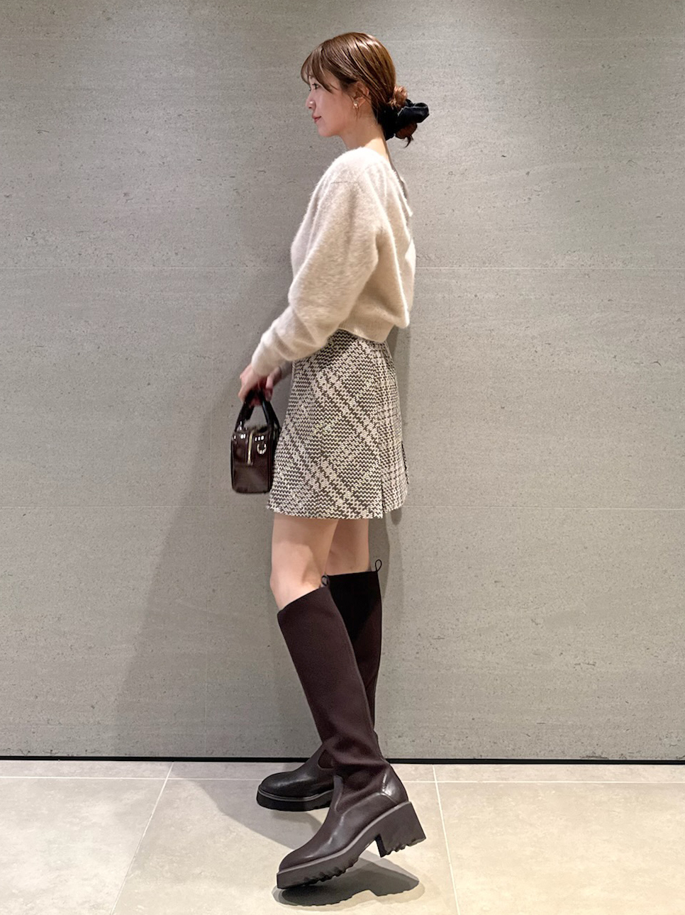 Sustainableロービングチェックミニスカート(ミニスカート